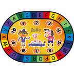 Stylish Letters and Animals Carpet Multi-Colored Cartoon Carpet Synthetic Non-Slip Educational Carpet