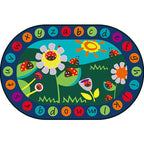 Multicolor Kids Room Carpet Cartoon Alphabet Letters and Numbers Carpet Polyester Pet-Friendly Carpet