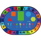 Multicolor Kids Room Carpet Cartoon Alphabet Letters and Numbers Carpet Polyester Pet-Friendly Carpet
