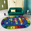 Multicolor Kids Room Carpet Cartoon Alphabet Letters and Numbers Carpet Polyester Pet-Friendly Carpet