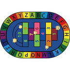 Multicolor Kids Room Carpet Cartoon Alphabet Letters and Numbers Carpet Polyester Pet-Friendly Carpet
