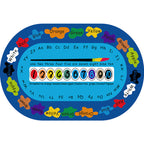 Multicolor Kids Room Carpet Cartoon Alphabet Letters and Numbers Carpet Polyester Pet-Friendly Carpet