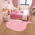 Creative Pastel Cartoon Rug Synthetic Animal Pattern Rug Stain Resistant Non-Slip Carpet for Children's Bedroom