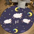 Cartoon Children's Mats Rug Dark Color Animal Land Rug Polyester Pet Friendly Non-Slip Rug
