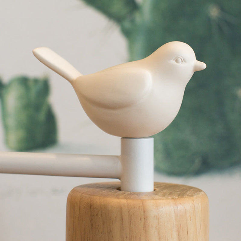 NordicDome - Metal and Wood Wall Lamp with Bird for the Children's Room