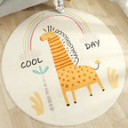 Shady Animal Indoor Rug Soft Color Cartoon Rug Polypropylene Machine Washable Rug for the Children's Room