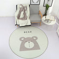 Beautiful Children's Indoor Light Color Animal Rug with Words Non-Slip Backing Pet-Friendly Rug