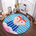 Children’s Animal Play Rug Multicolored Cotton Rug Stain Resistant Pet Friendly Rug for Children's Room