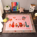 Cute Cartoon Rug Bright Color Animal Indoor Rug Washable Non-Slip Area Carpet for Daycare