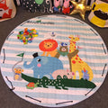 Multi Color Animal Rug Cotton Cartoon Area Rug Non-Slip Easy Care Rug for Children's Room