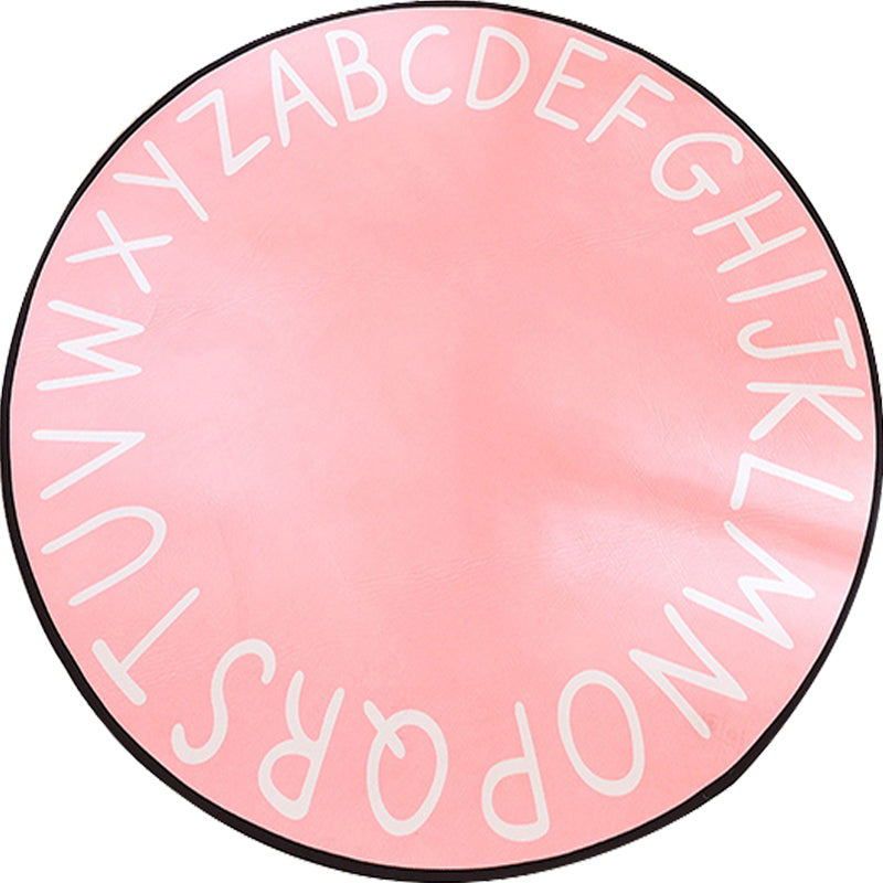 Pastel Alphabet Rug Synthetic Children Area Carpet Non-Slip Underlay Carpet for Children's Room