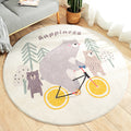 Beautiful Kids Style Rug Soft Color Animal and Word Pattern Carpet Pet Friendly Non-Slip Rug for the Children's Room