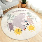 Beautiful Kids Style Rug Soft Color Animal and Word Pattern Carpet Pet Friendly Non-Slip Rug for the Children's Room