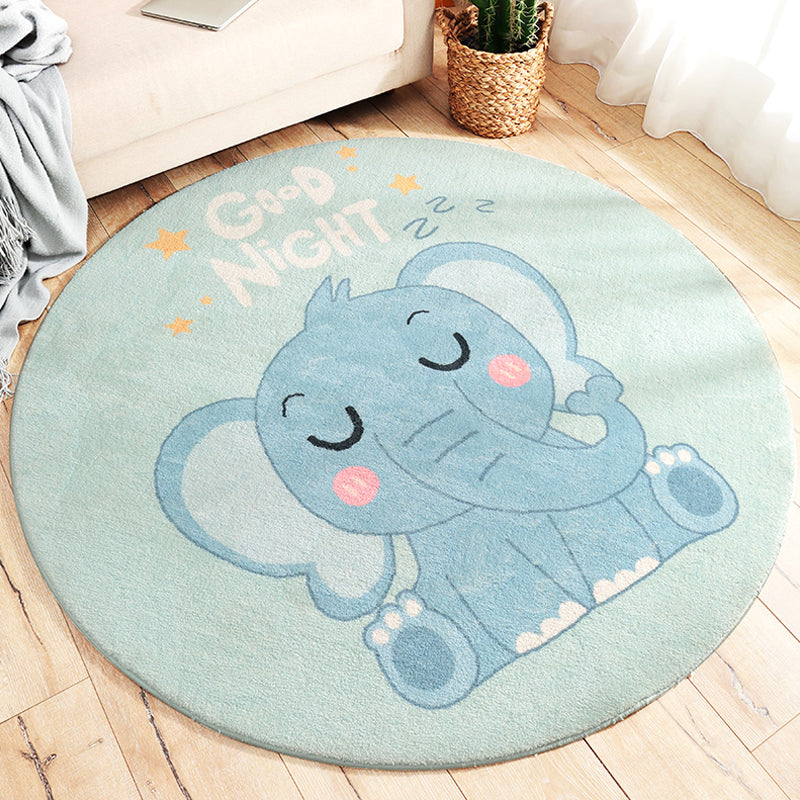 Shady Pet Indoor Carpet Pastel Cartoon Carpet Polypropylene Washable Stain Resistant Non-Slip Rug for the Nursery