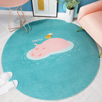 Cartoon Kids Room Rug Soft Color Wild Animal Rug Synthetic Anti-Slip Back Area Rug