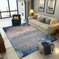Modern abstract rug Blue Polyester Machine washable Non-slip back Pet-friendly rug for indoors