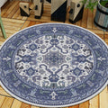 Moroccan Medallion Pattern Rug Multi Color Polypropylene Rug Non-Slip Backing Pet-Friendly Washable Rug for Bedroom