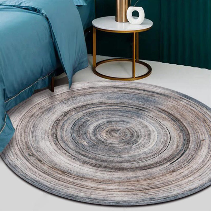 Casual Modern Rug in gray abstract wood grain pattern Rug Polyester machine washable Rug for living space decoration