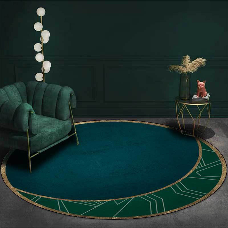Modern living room carpet in green color box moon print carpet polyester machine washable carpet