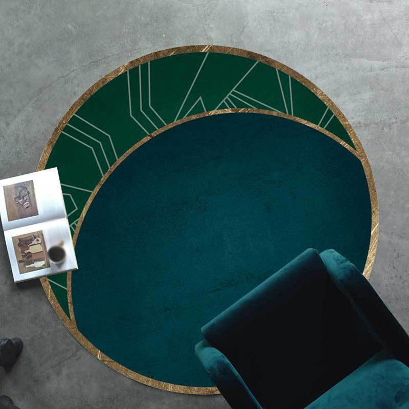 Modern living room carpet in green color box moon print carpet polyester machine washable carpet