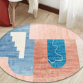 Pastel Watercolor Abstract Rug Polypropylene New Rug Machine Washable Non-Slip Rug for Living Room