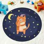Multi-Colored Children's Room Rug Cartoon Starry Sky Animal Carpet Polypropylene Non-Slip Indoor Rug