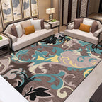 Tropical Lounge Carpet Multicolored Leaf Pattern Carpet Polyester Non-Slip Back Machine Washable Carpet