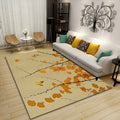 Classic Multicolored Oriental Carpet Polyester Branch and Bird Pattern Carpet Washable Pet Friendly Non-Slip Rug for the Living Room