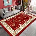 Unique Vintage Rug Polyester Floral Pattern Rug Washable Pet-Friendly Non-Slip Back Rug for Bedroom