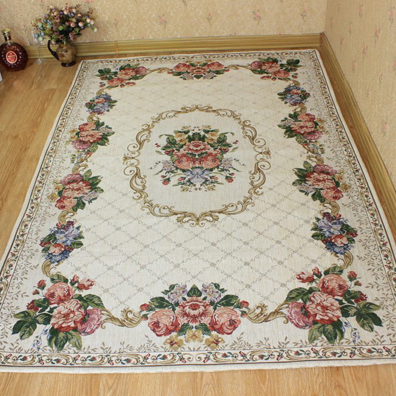 Bud printed rug polyester traditional indoor rug non-slip washable pet-friendly rug for living room