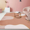 Minimalist Living Room Rug Multicolor Color Block Rug Polyester Non-Slip Backing Pet Friendly Washable Area Rug