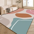 Multi-Color Modernist Rug Polyester Abstract and Striped Pattern Rug Washable Non-Slip Back Indoor Rug for the Living Room