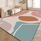 Multi-Color Modernist Rug Polyester Abstract and Striped Pattern Rug Washable Non-Slip Back Indoor Rug for the Living Room