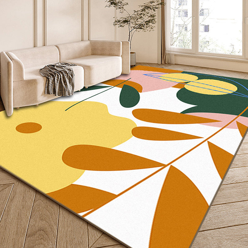 Modernist Color Block Carpet Multi-Color Polyester Area Rug Washable Non-Slip Back Indoor Rug for Drawing Room