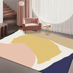 Modernist Color Block Carpet Multi-Color Polyester Area Rug Washable Non-Slip Back Indoor Rug for Drawing Room