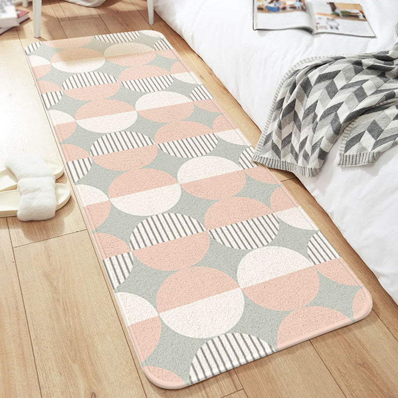 Unique Colorblock Striped Pattern Rug Multicolor Modern Carpet Polyester Washable Non-Slip Rug for Bedroom