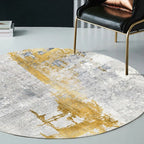 Multicolor Industrial Style Round Rug Polyester Rug for the Living Room with Cement Pattern Pet-Friendly Rugs