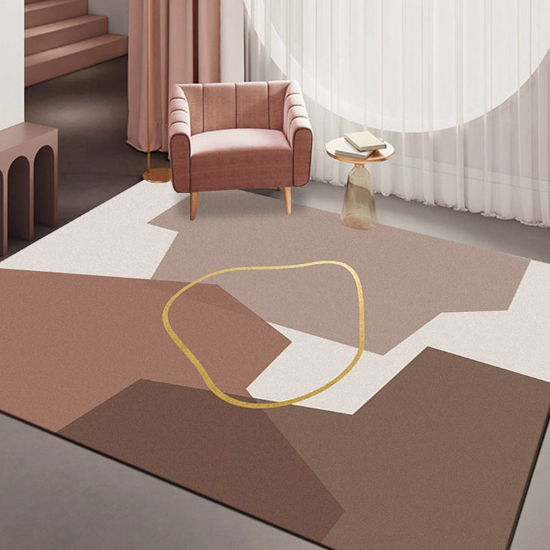 Minimalism Parlor Rug Multi-Color Color Block Indoor Rug Polyester Non-Slip Back Machine Washable Rug
