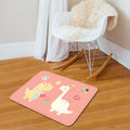 Beautiful children's rug in pink and white with animal dinosaur butterfly bee pattern rug polyester washable rug for the nursery