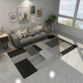 Scandinavian Modern Rug in Gray and Black Abstract Geometric Pattern Rug Polyester Non-Slip Rug for Home Decor