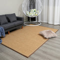 Brown Living Room Rug Rustic Simple Rug Jute Washable Non-Slip Backing Pet-Friendly Rug