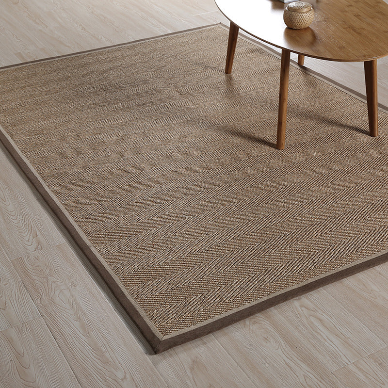 Stylish Country Carpet Brown Solid Carpet Animal Dry Washable Non-slip Rug for Living Room