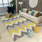 Casual Novelty Rug in Gray Stripes Chevron Pattern Rug Polyester Washable Rug for Home Decor