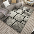 Novelty Geometry Grain Print Rug in Grey Polyester Rug Washable Rug for Home Decoration