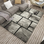 Novelty Geometry Grain Print Rug in Grey Polyester Rug Washable Rug for Home Decoration