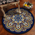 Vintage Dark Blue Americana Rug Polyester Southwestern Rug Washable Rug for Bedroom