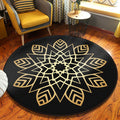 Retro Black-White Southwest Carpet Polyester Tribal Carpet Washable Carpet for Living Room