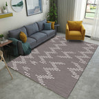 Brown carpet for the living room New geometric stripe pattern carpet Polyester washable carpet