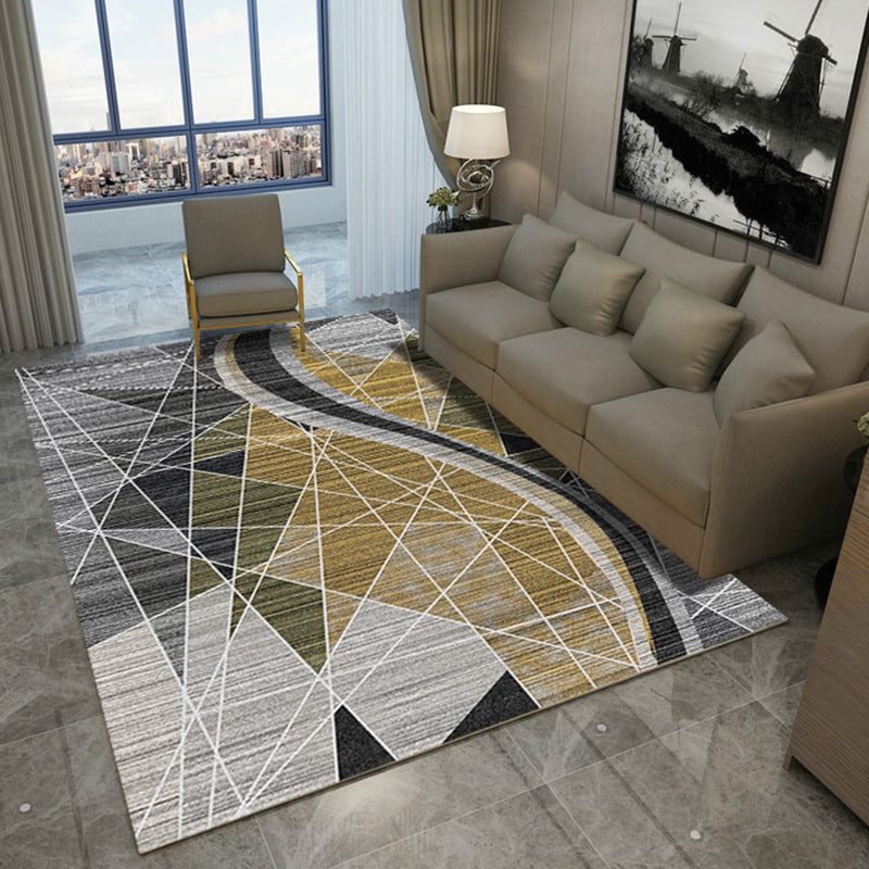 Colorful Round Bedroom Carpet Novelty Irregular Shape Pattern Area Rug Polyester Washable Carpet