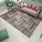 Novelty Living Room Rug in Brown Rectangular Print Rug Polyester Washable Rug